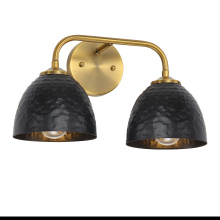 Golden 6950-BA2 MBS-BLK - Golden Lighting Shepard 2-light Vanity in Modern Brass and Matte Black shade